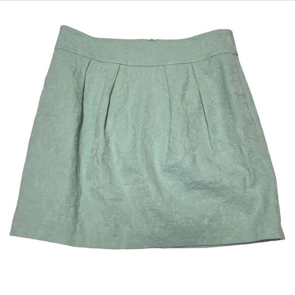 Zara Mint Green Embroidered Pleated Mini Skirt - Picture 1 of 9
